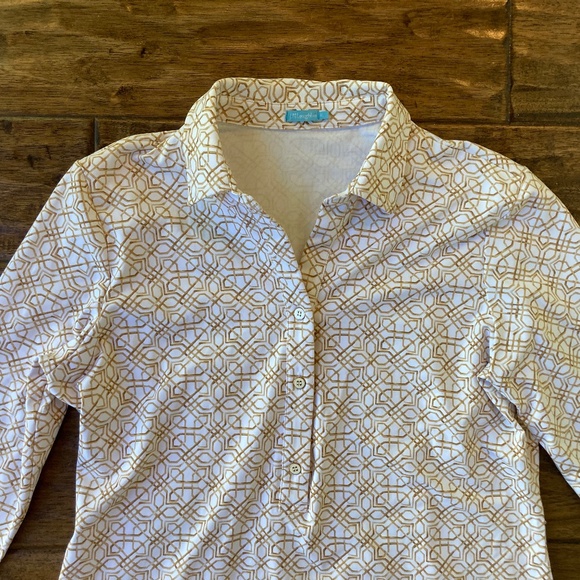 J. McLaughlin Women’s XL Shift Dress Tan Catalina Cloth Geometric Beige - Picture 3 of 10